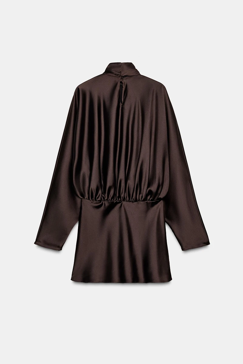 SATIN EFFECT SCARF DRESS