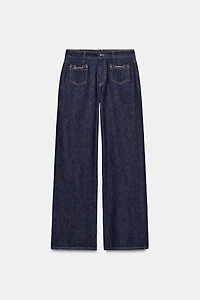 Z1975 WIDE LEG MID-RISE CHAIN JEANS