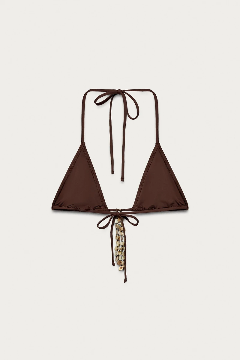 SHELL TRIANGLE BIKINI TOP MARISA BERENSON X ZARA