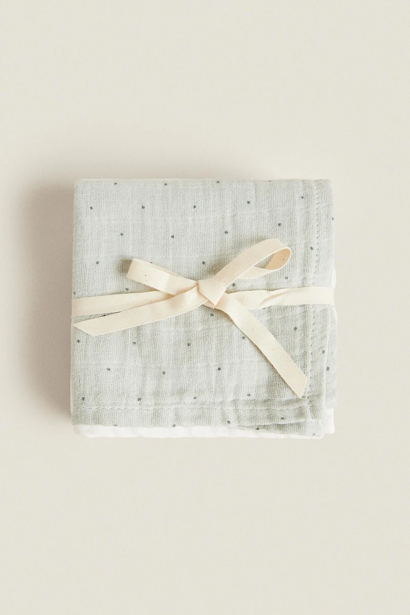 SET OF MULTICOLORED BABY MUSLIN CLOTHS (SET 3)