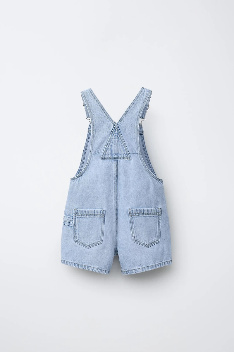 DENIM OVERALL SHORTS