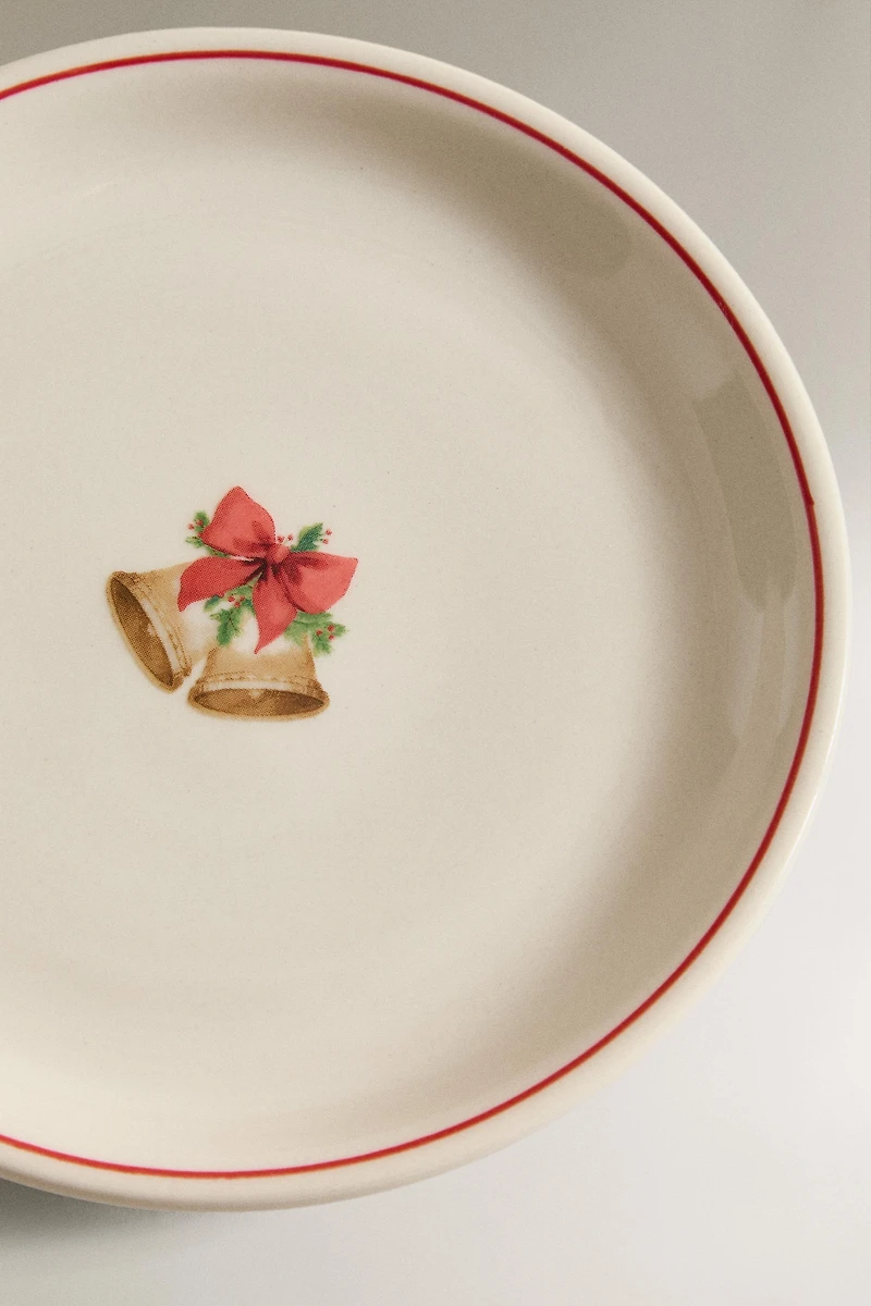 ASSIETTE À PAIN GRÈS MOTIF NOËL