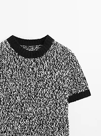 Short sleeve knit sweater