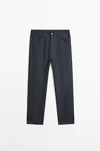 Pantalon cinq poches coton lin