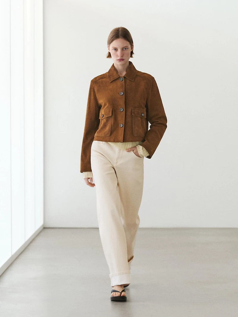 Suede leather jacket