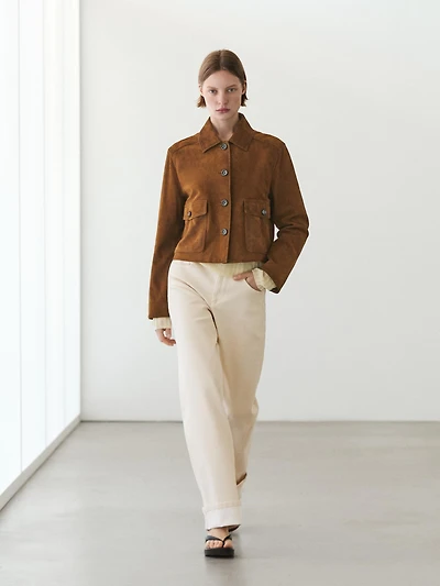 Suede leather jacket