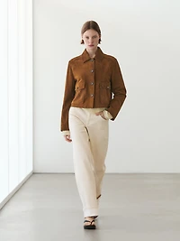 Suede leather jacket