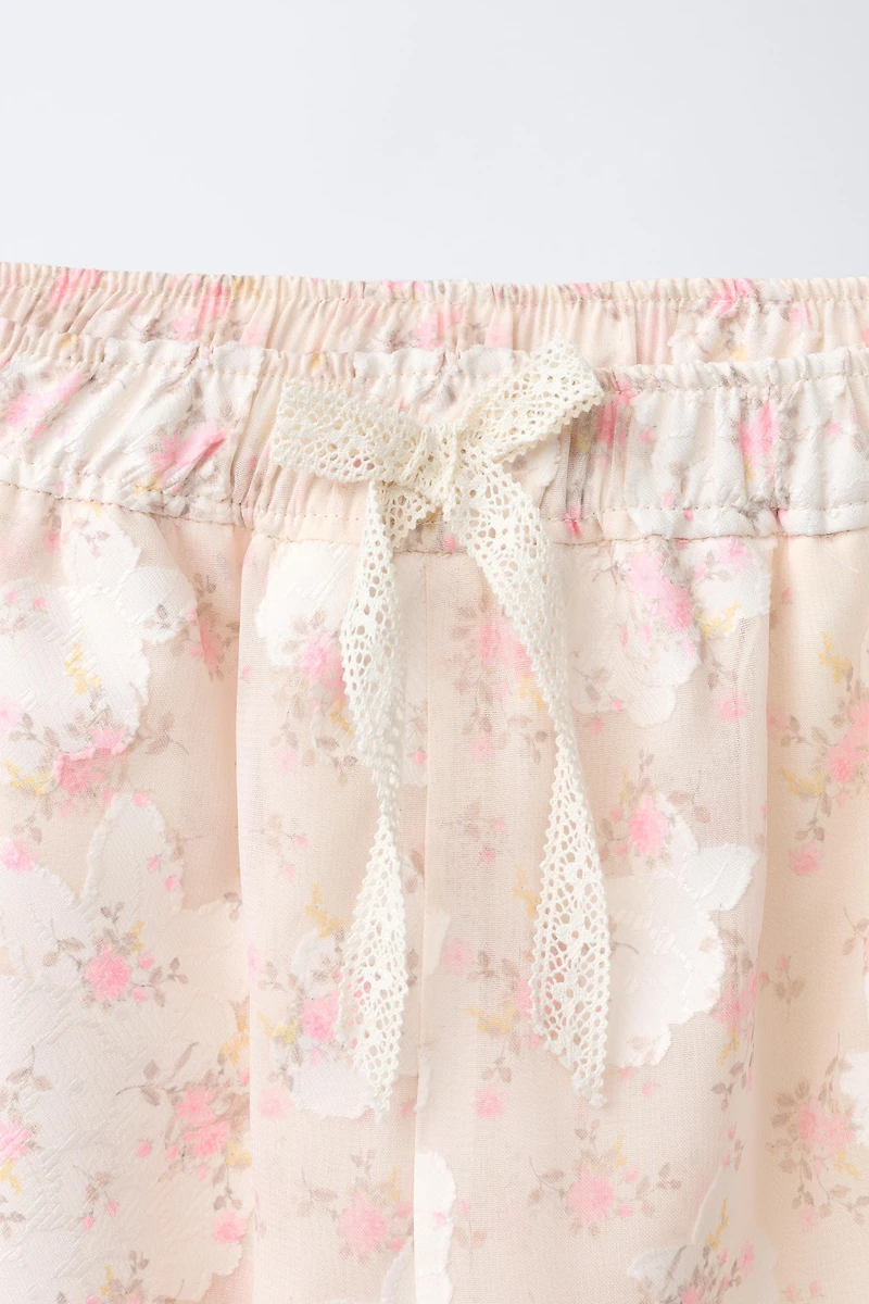 FLORAL PRINT CARGO PANTS