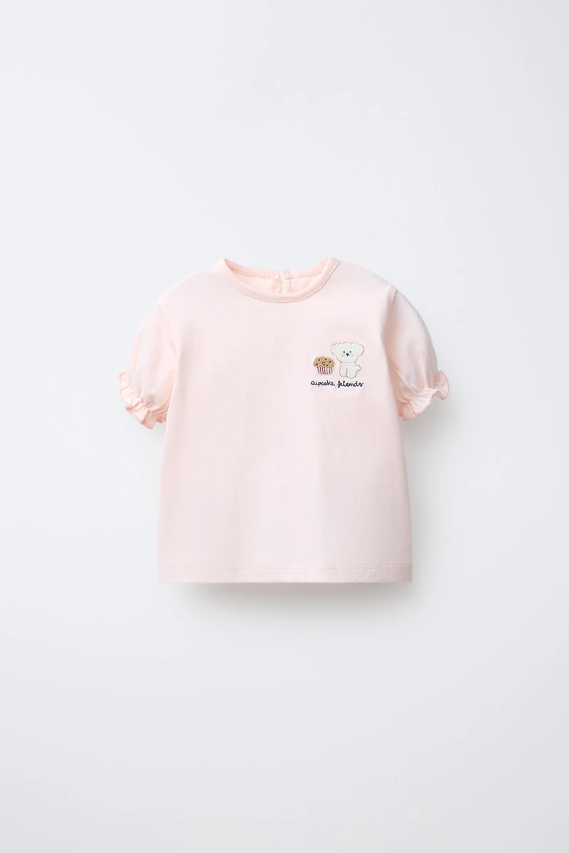 EMBROIDERED PUPPY T-SHIRT