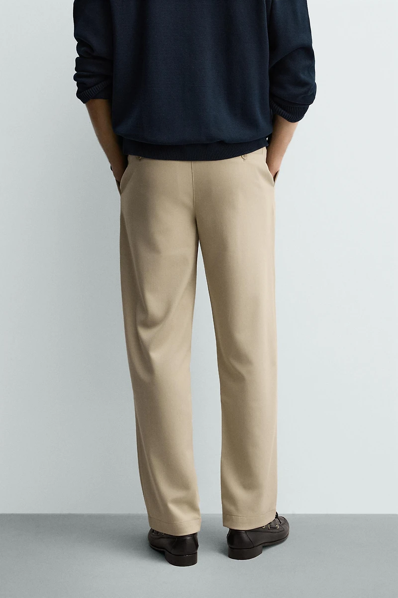 STRAIGHT FIT STRETCH PANTS