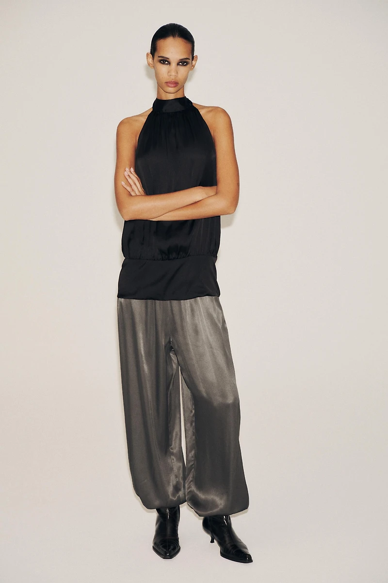SATIN BALLOON PANTS