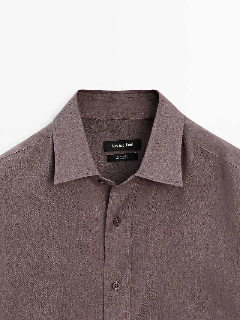 100% linen slim fit shirt