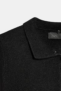 GILET EN MAILLE À COL EFFET FOURRURE