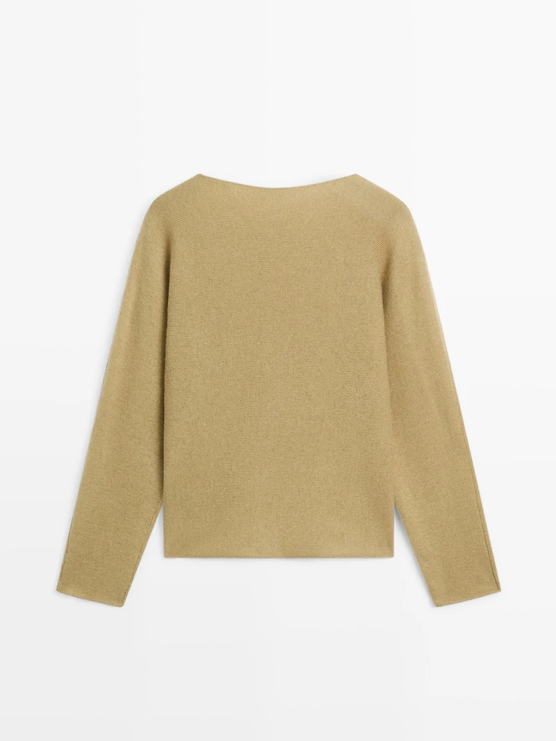 Boat neck knit sweater