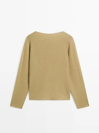 Boat neck knit sweater
