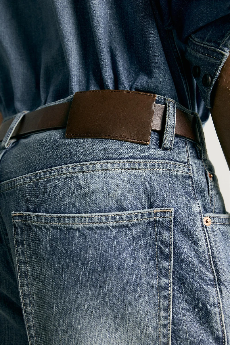 RELAXED FIT PRESSED CREASE JEANS