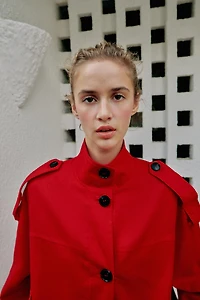 HIGH COLLAR LINEN JACKET