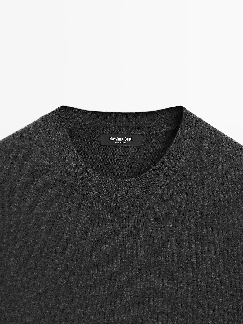 Wool blend crew neck sweater