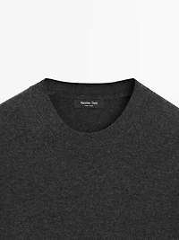 Wool blend crew neck sweater