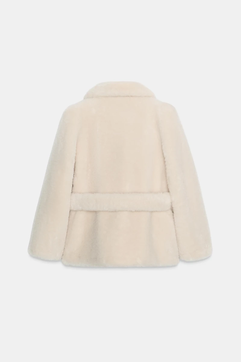 ZW COLLECTION FAUX FUR BELTED COAT