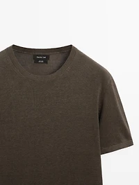 100% linen short sleeve knit T-shirt