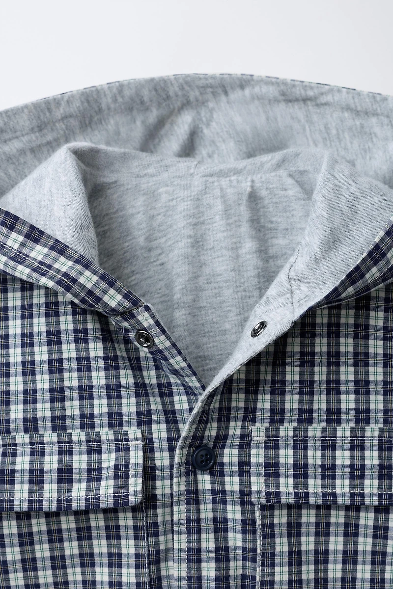 PLAID HOODIE OVERSHIRT