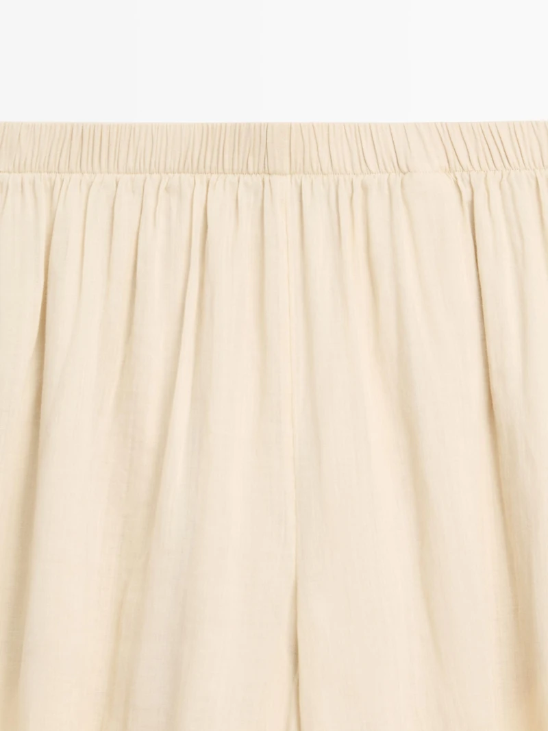 Flowing ramie sarouel trousers