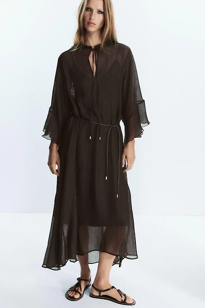 BELTED CAFTAN DRESS