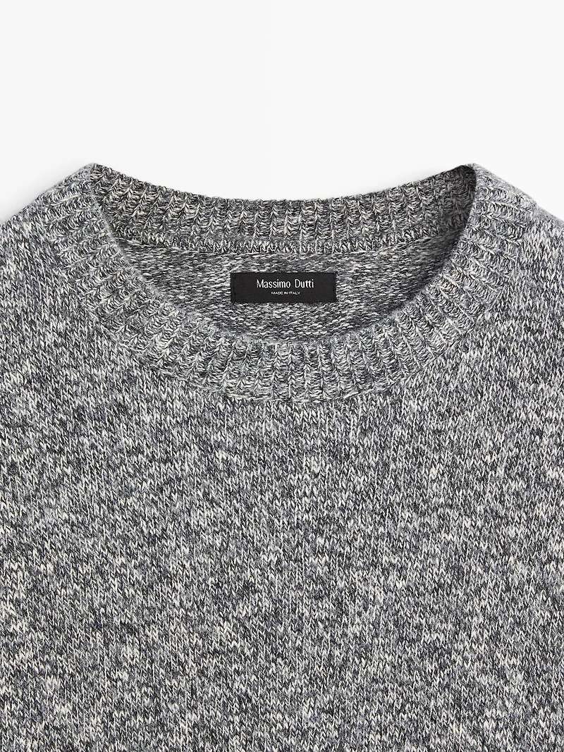 Pull en maille moulinée de coton et laine