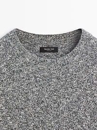 Pull en maille moulinée de coton et laine