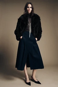 CORDUROY MIDI SKIRT ZW COLLECTION