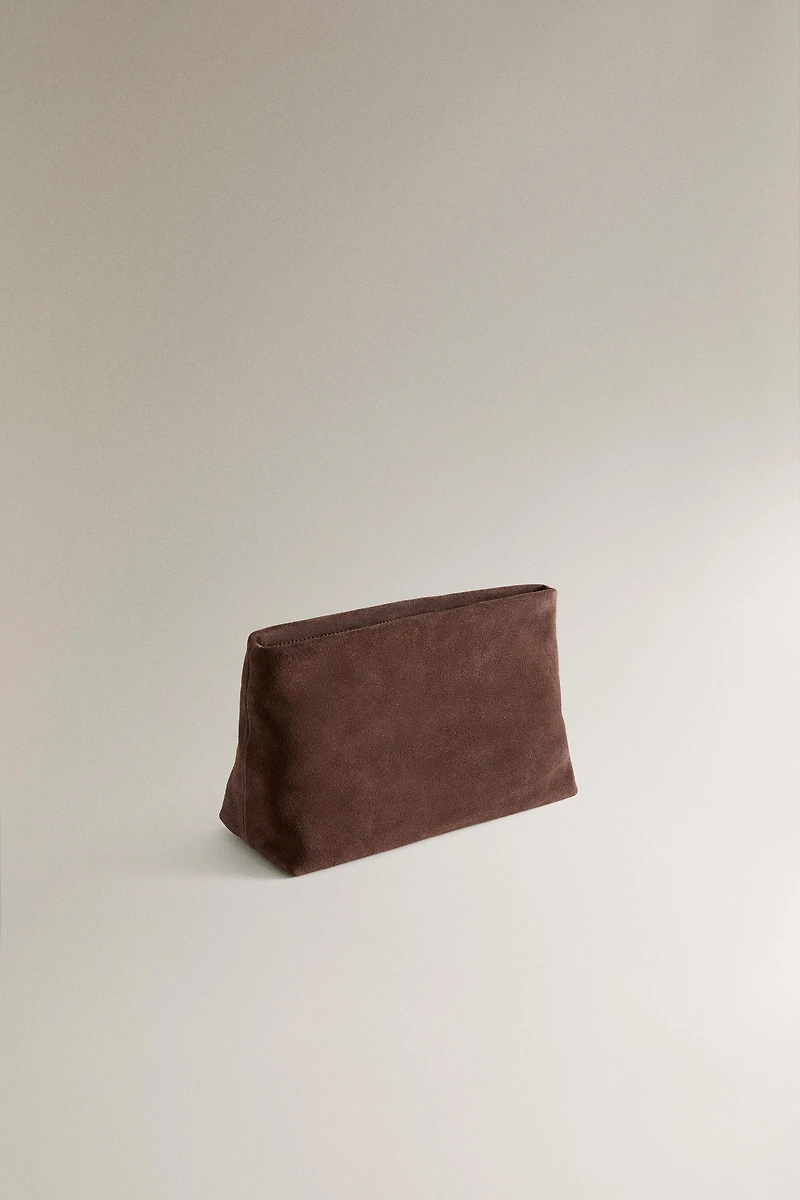 SPLIT SUEDE MAKEUP BAG