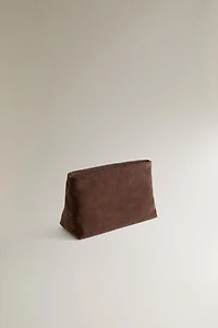 SPLIT SUEDE MAKEUP BAG