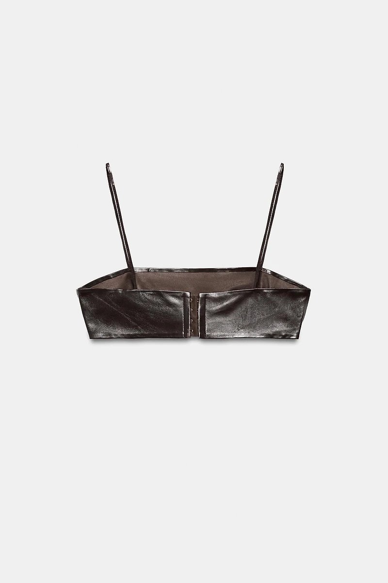 100% LEATHER CROP TOP ZW COLLECTION