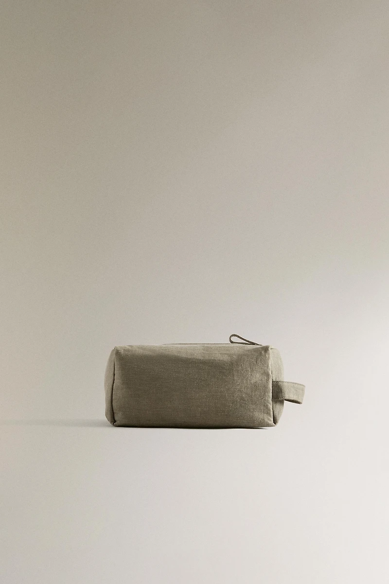 MEDIUM LINEN MAKEUP BAG