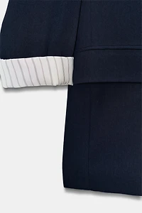 ROLL-UP SLEEVE PRINTED CUFF BLAZER
