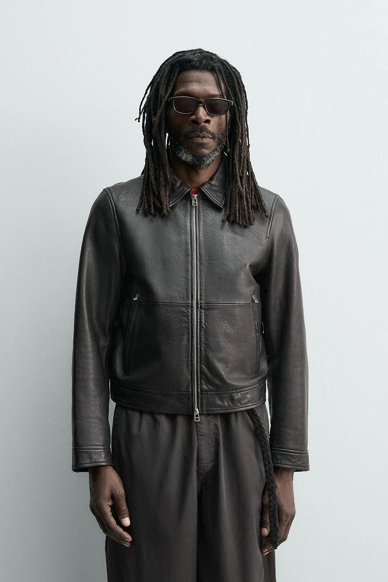BLOUSON EN CUIR AARON LEVINE X ZARA