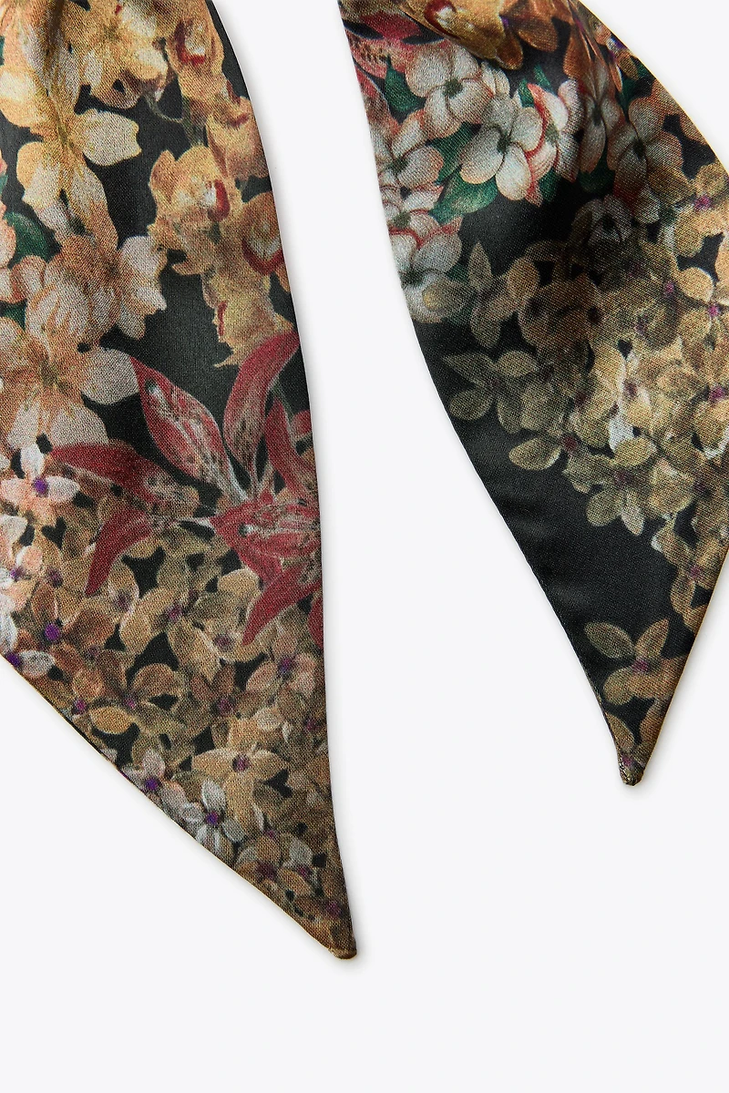 FOULARD CRAVATE IMPRIMÉ FLEURS