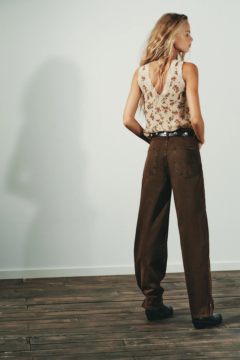 TRF MID-RISE BAGGY BALLOON JEANS