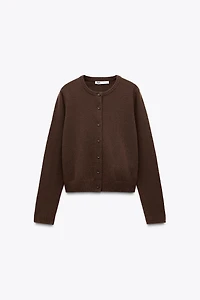BASIC 100% WOOL CARDIGAN