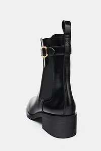 BUCKLE DETAIL ANKLE BOOTS