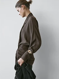 Flowing double-breasted overshirt