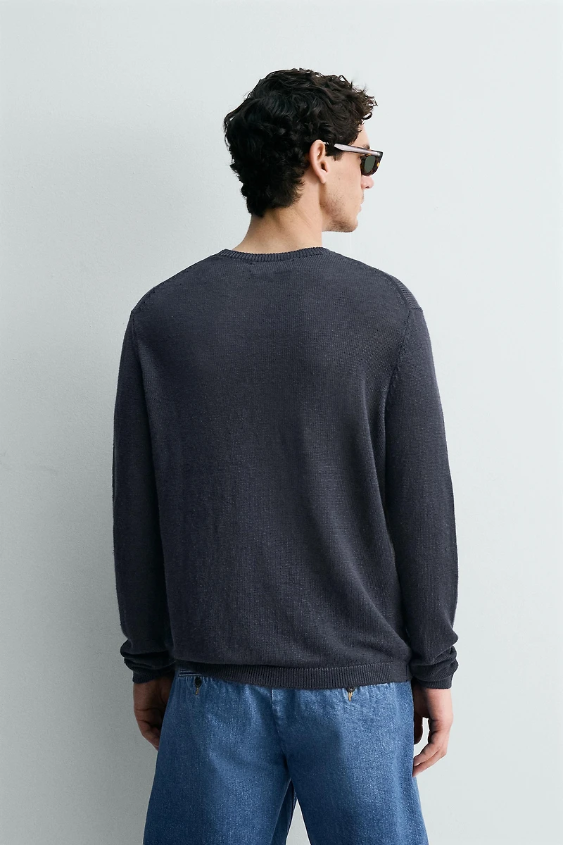 REGULAR FIT 100% LINEN JUMPER