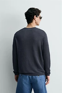 REGULAR FIT 100% LINEN JUMPER