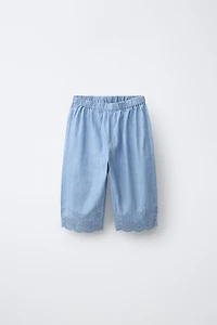 EMBROIDERED DENIM PANTS