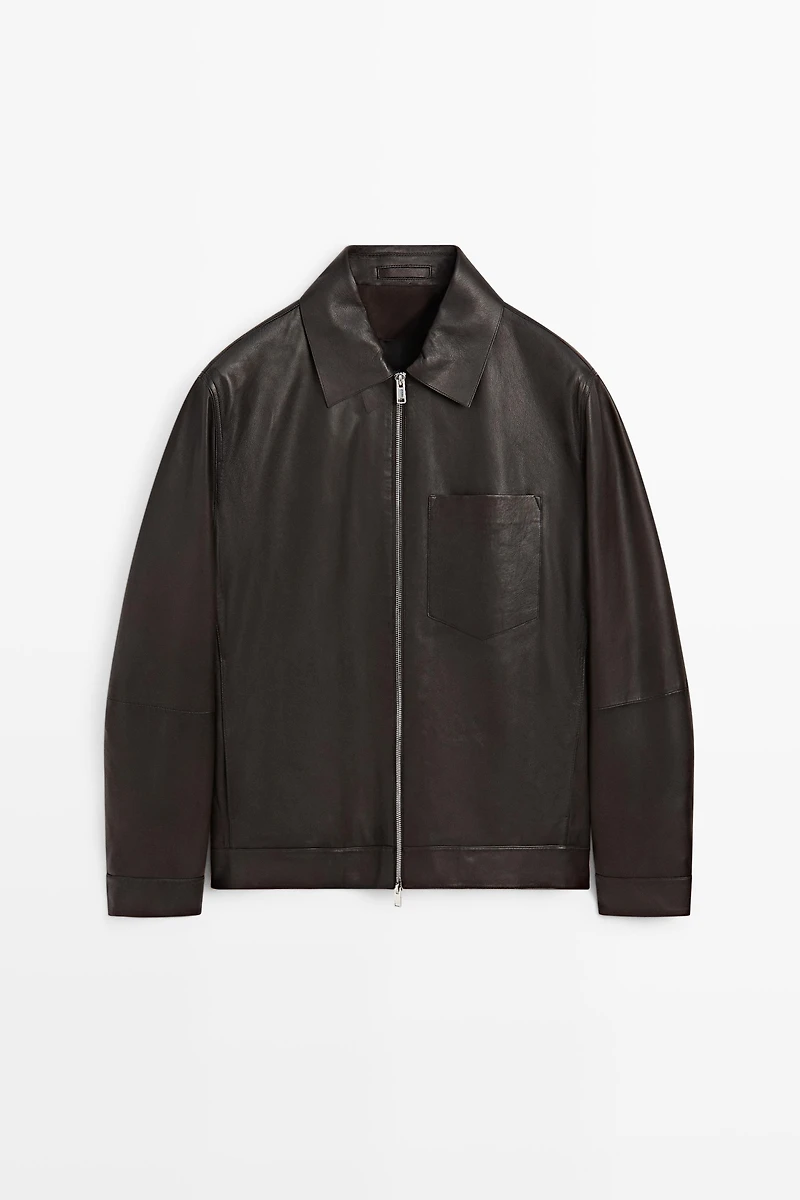 Nappa leather jacket with pocket