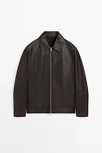 Nappa leather jacket with pocket