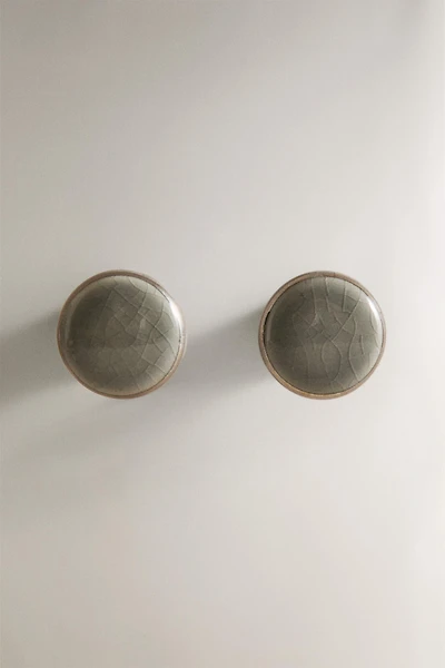 SET OF CRACKLED CERAMIC HANDLES (SET OF 2)