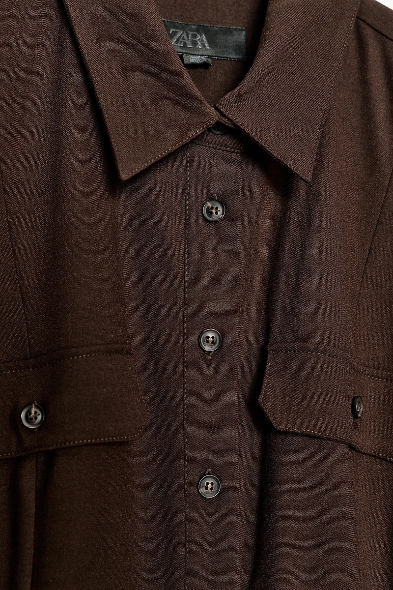 ROBE CHEMISE AVEC CEINTURE ZW COLLECTION