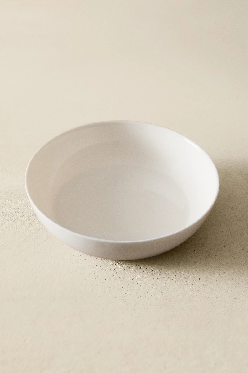 WHITE GLASS SOUP PLATE